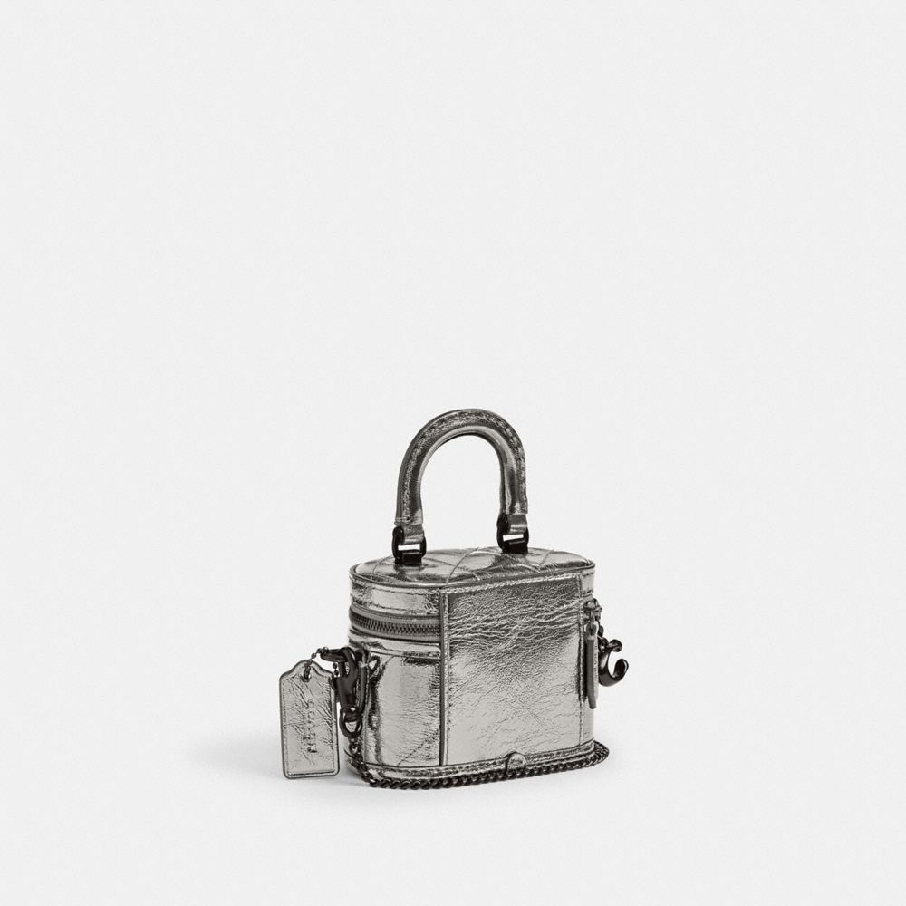 COACH®,Trail Crossbody 12 With Quilting,Silver,Angle View