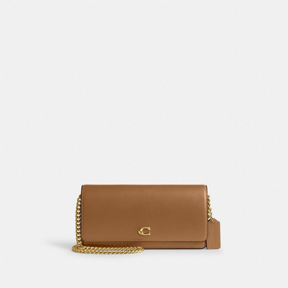 COACH®,Evie Long Wallet With Chain,Crossbody,Metal,Logo,Pen Holder,Casual,,Front View