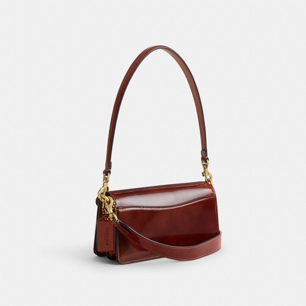 COACH®,Tabby Shoulder Bag 20,Shoulder Bag,Embossed,Metal,Logo,Day Party,Brown,Angle View