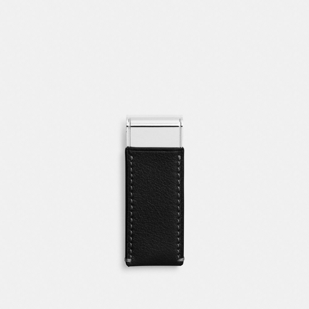 COACH®,Money Clip,Leather,Card Case,Bill Clip,Logo,Money Clip,Casual,Clear,Back View