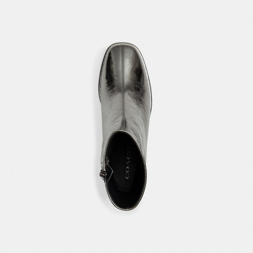 COACH®,Gigi Bootie,Rubber,Leather,Bootie,Pull Tab,Party,Black,Inside View,Top View