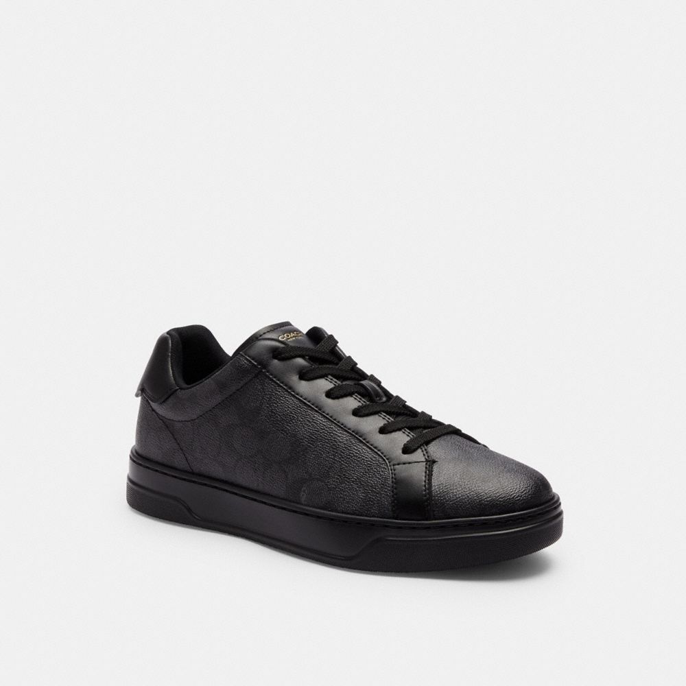 COACH®,High Line Sneaker In Signature Canvas,Leather,Casual,Fabric,Color Block,Cushioned,Cushion Toe,Casual,,Front View