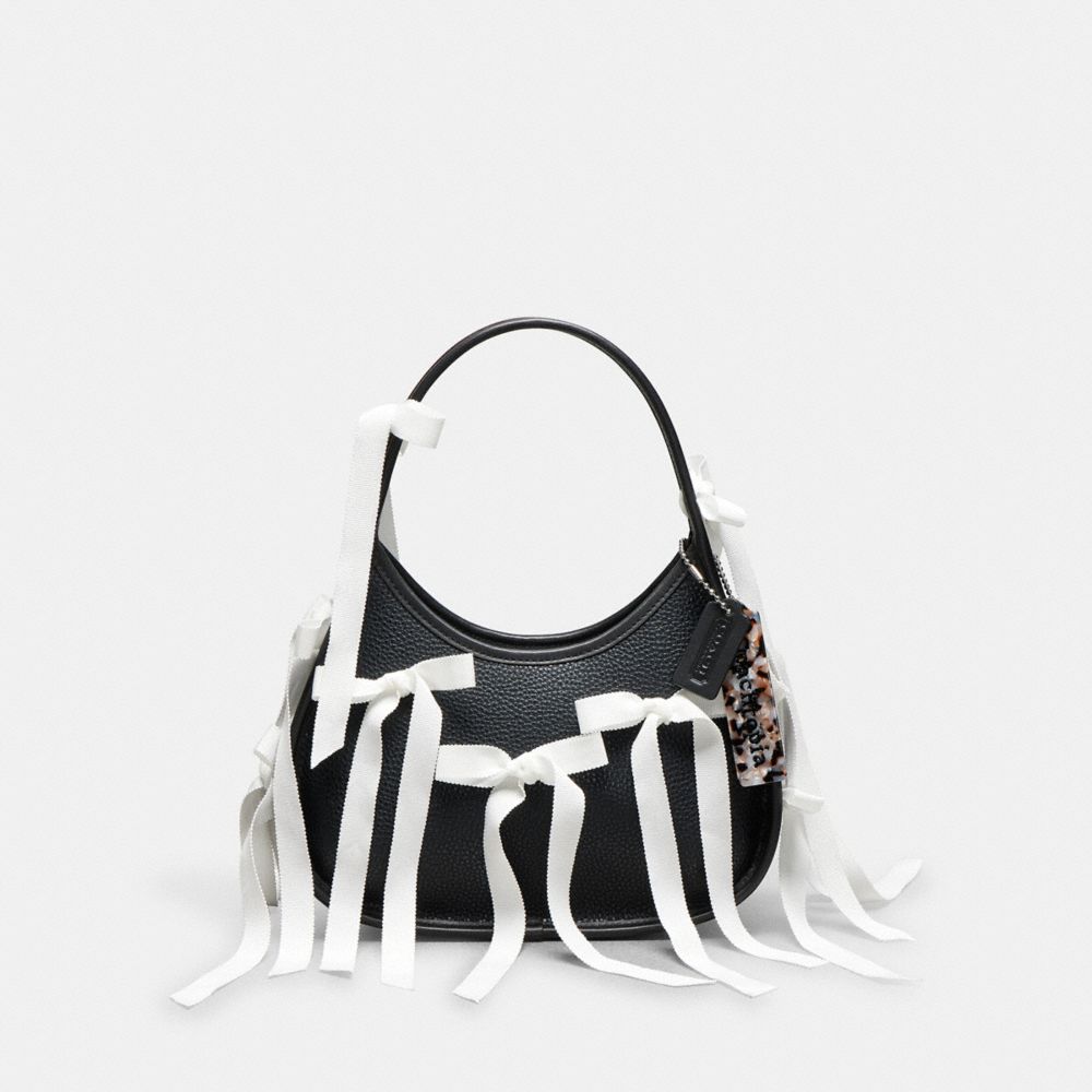 COACH®,Ergo Bag In Coachtopia Leather With Allover Bows,Shoulder Bag,Plastic,Embellished,Logo,Embossed,Bow,Day Party,