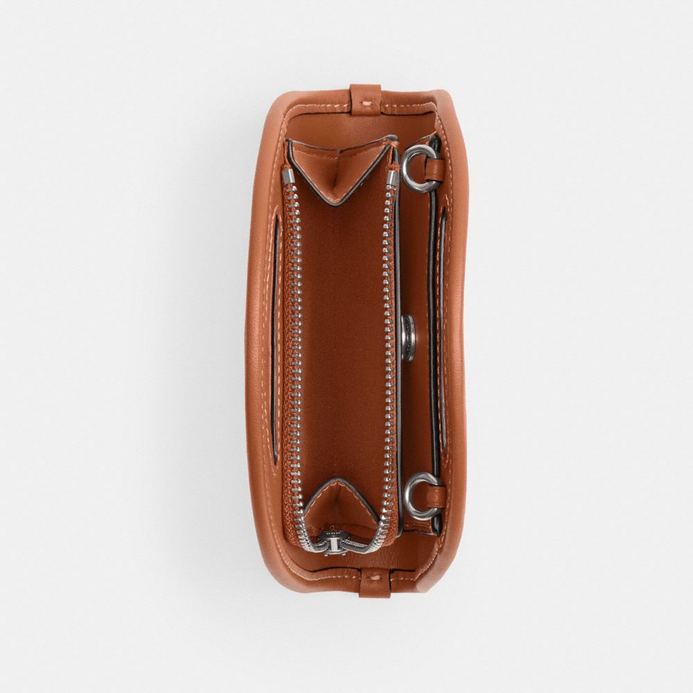 COACH®,Top Handle Card Case In Crystal Signature Jacquard,Cotton,Card Case,Chain Detail,Piping,Rhinestones,Sustainable,Day...,Multi Color,Inside View,Top View