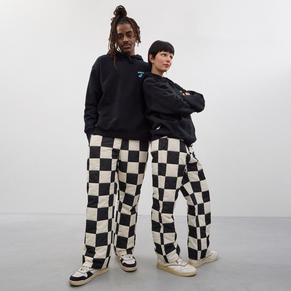 COACH®,Coachtopia Loop Puffer Pants With Checkerboard Quilting,Recycled Polyester,Straight,Sustainable,Casual,Multi Color,Scale View