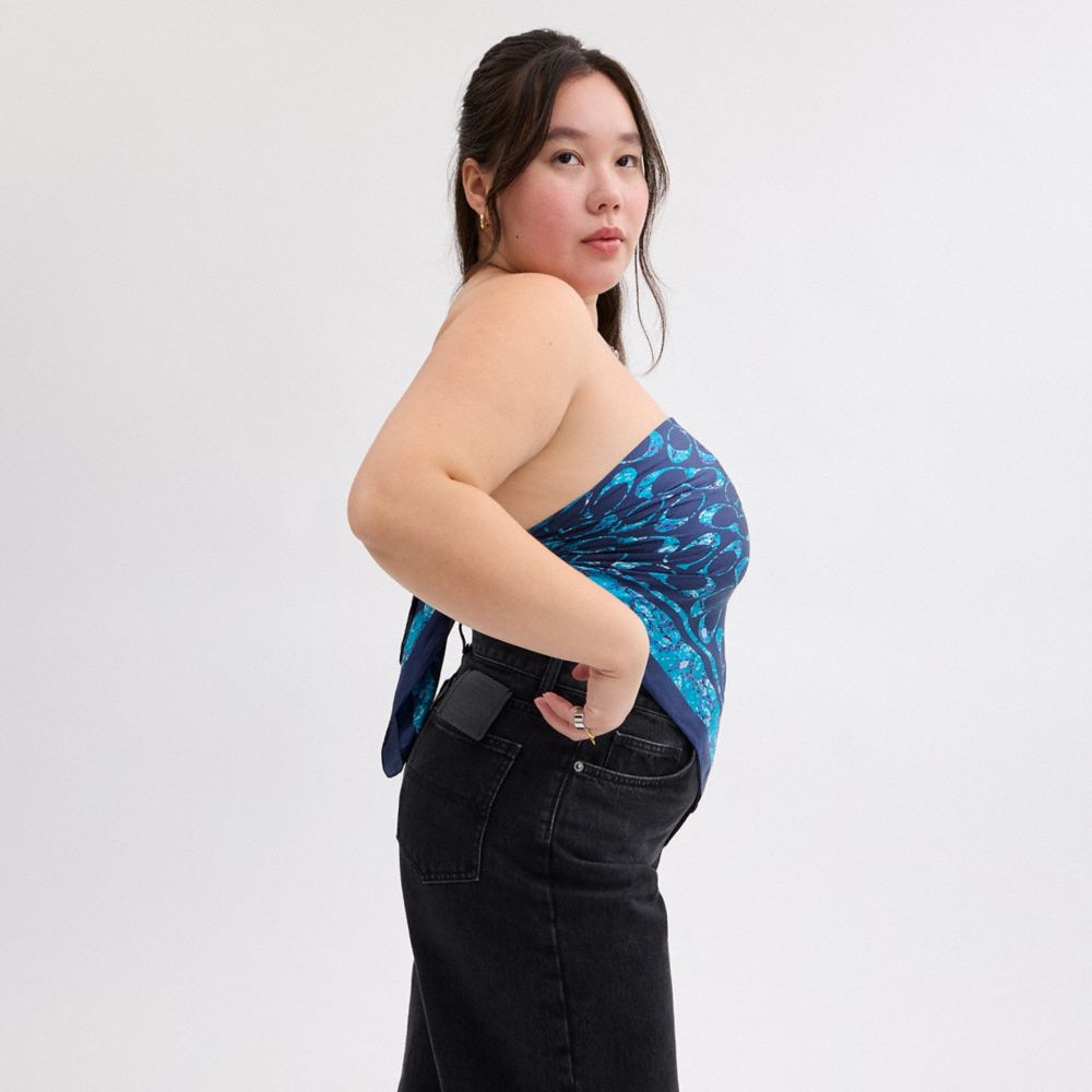 COACH®,Signature Rose Meadow Print Silk Square Scarf,Silk,Square,Pattern,Casual,Red,Detail View