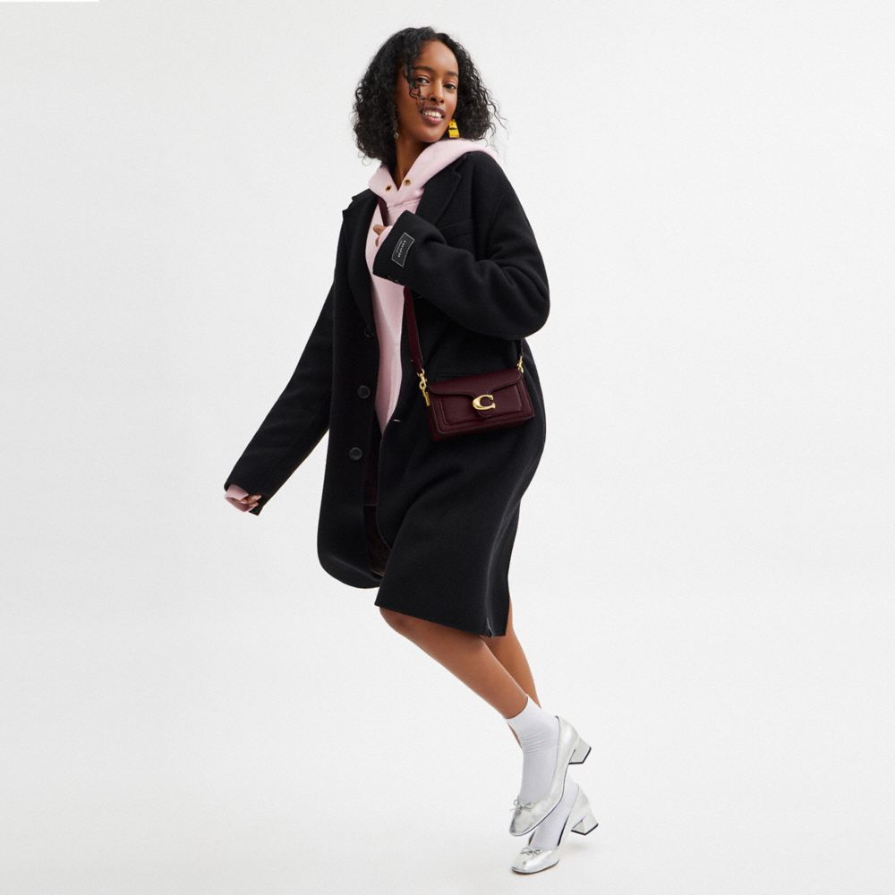 COACH®,Tabby Shoulder Bag 20,Leather,Shoulder Bag,Embossed,Metal,Logo,Day Party,Maroon