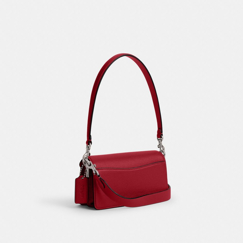 COACH®,Tabby Shoulder Bag 20,Leather,Shoulder Bag,Embossed,Metal,Logo,Day Party,Maroon,Angle View