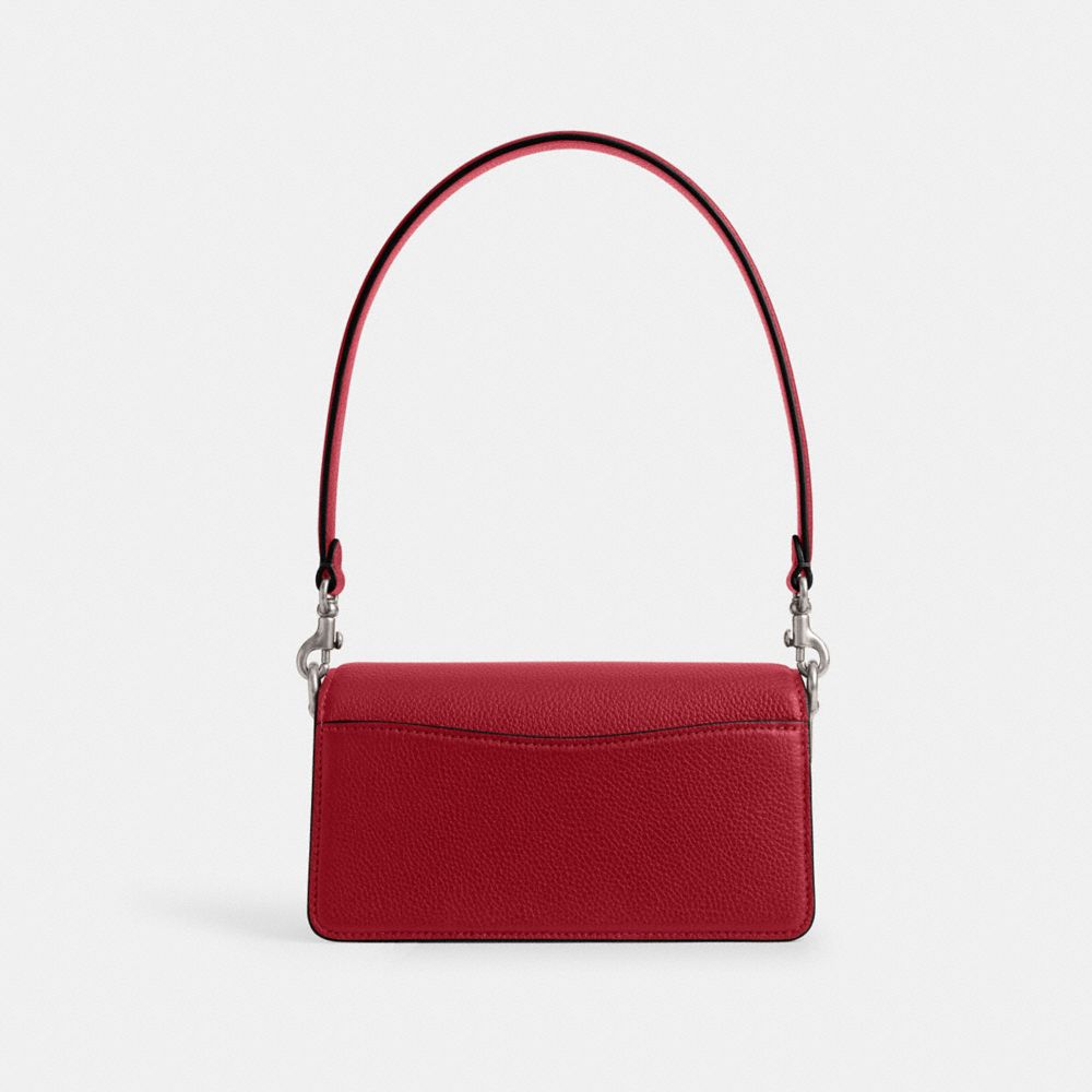 COACH®,Tabby Shoulder Bag 20,Leather,Shoulder Bag,Embossed,Metal,Logo,Day Party,Maroon,Back View