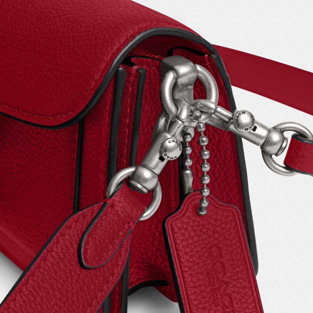 COACH®,Tabby Shoulder Bag 20,Leather,Shoulder Bag,Embossed,Metal,Logo,Day Party,Maroon,Closer View