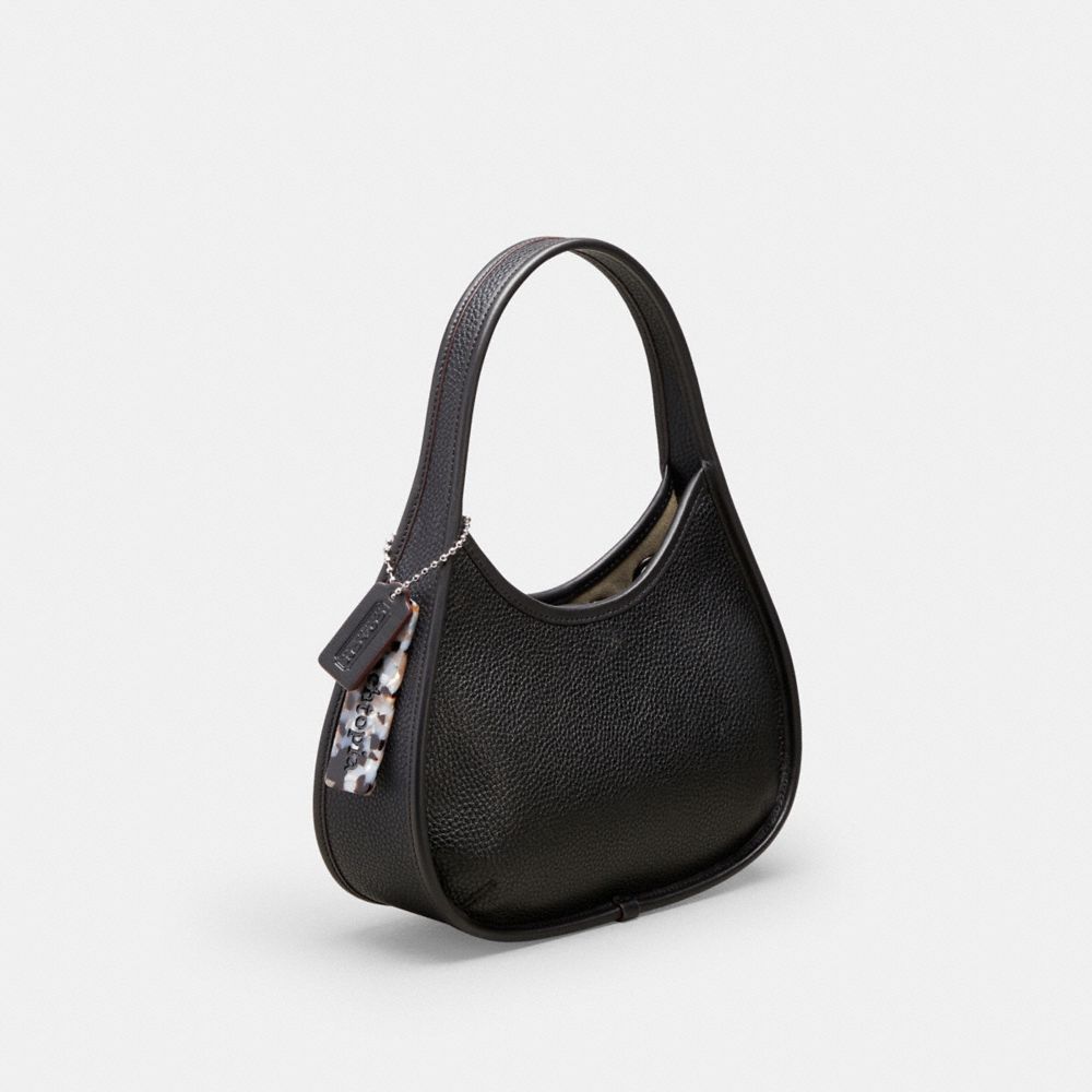 COACH®,Ergo Bag In Pebbled Coachtopia Leather: Grommets,Leather,Lining Leather,Shoulder Bag,Plastic,Grommet,Day Party,Black,Angle View