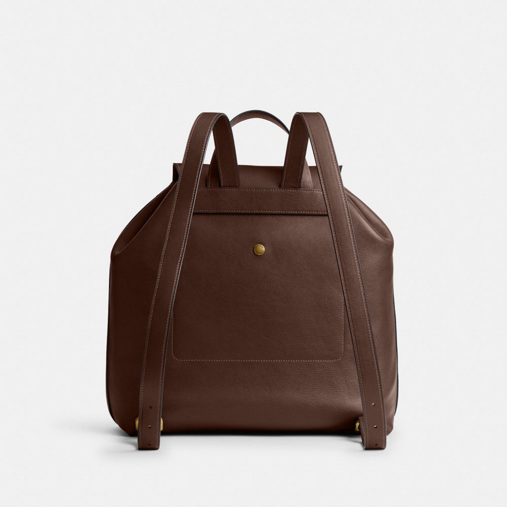 COACH®,Crosby Backpack,Backpack,Logo,Casual,Brown,Back View
