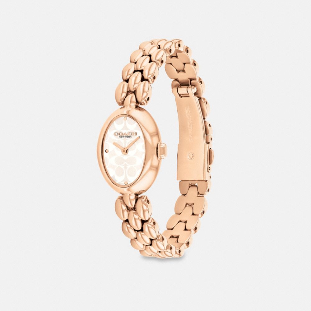 COACH®,Sammy 22 Mm Rg Sig C White Dial Bracelet,,Angle View