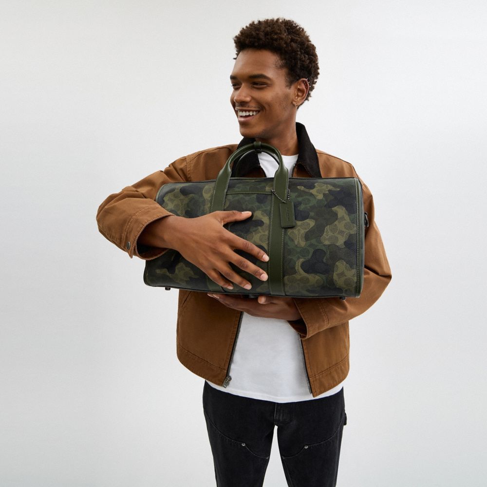 COACH®,Gotham Duffle 45 In Signature Camo Print,,Detail View