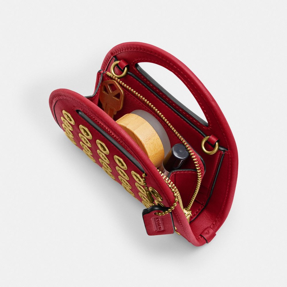 COACH®,Top Handle Card Case With Grommets,,Inside View,Top View