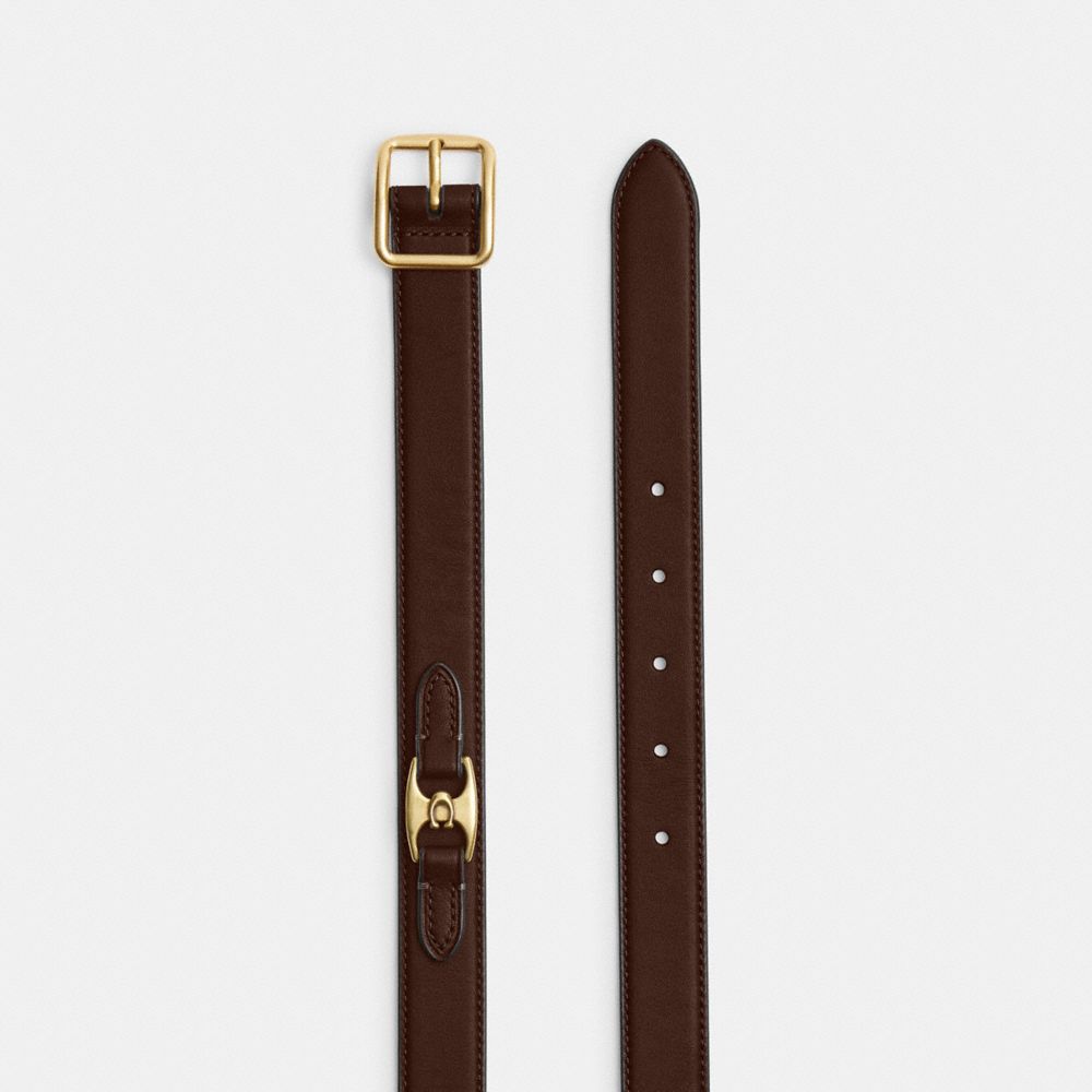 COACH®,Classic Buckle Belt With Hip Detail, 25 Mm,,Angle View