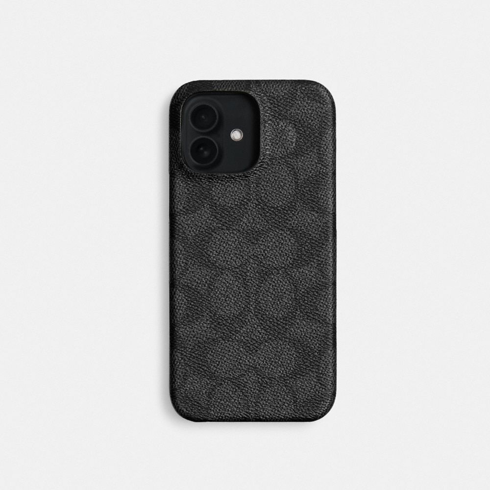 COACH®,Iphone 16 Case In Signature Canvas,,Front View