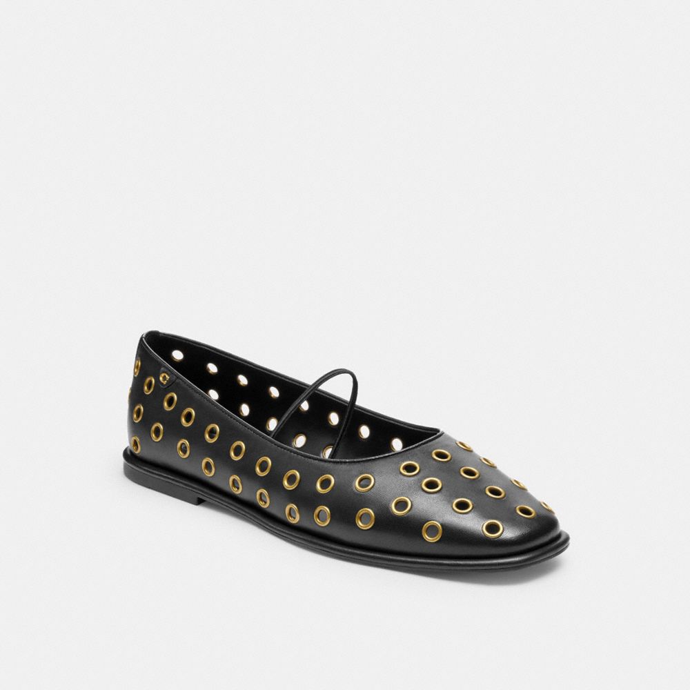 COACH®,Emilia Mary Jane With Grommets,,Front View