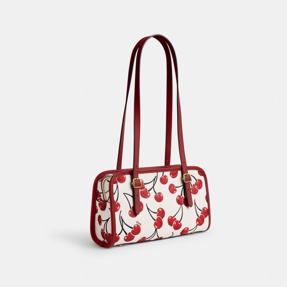 COACH®,Swing Zip Bag With Cherry Print,,Angle View
