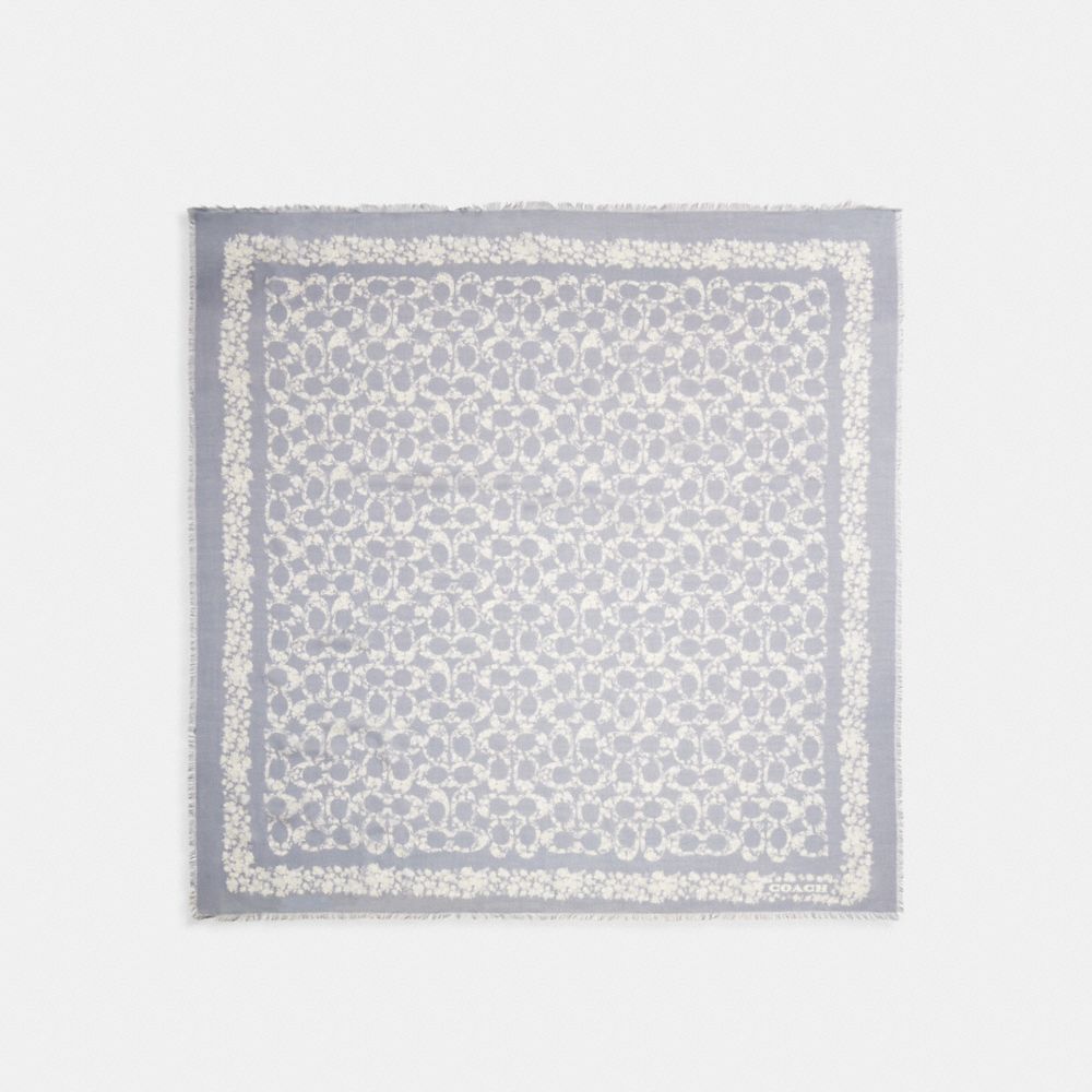 COACH®,Signature Rose Meadow Print Oversized Square Scarf,,Front View