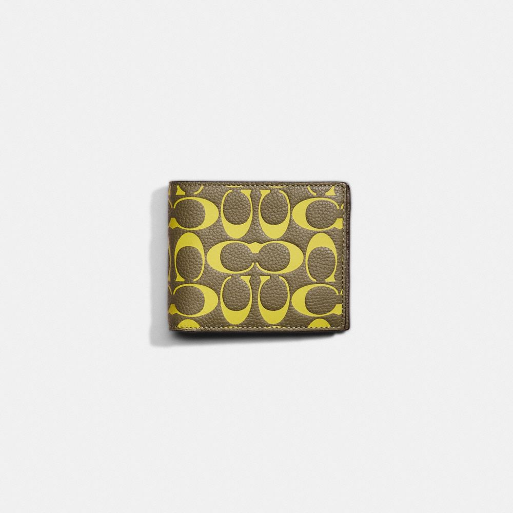 COACH®,Restored 3 In 1 Wallet In Signature Leather,Leather,Bi Fold,Casual,Multi Color,Front View