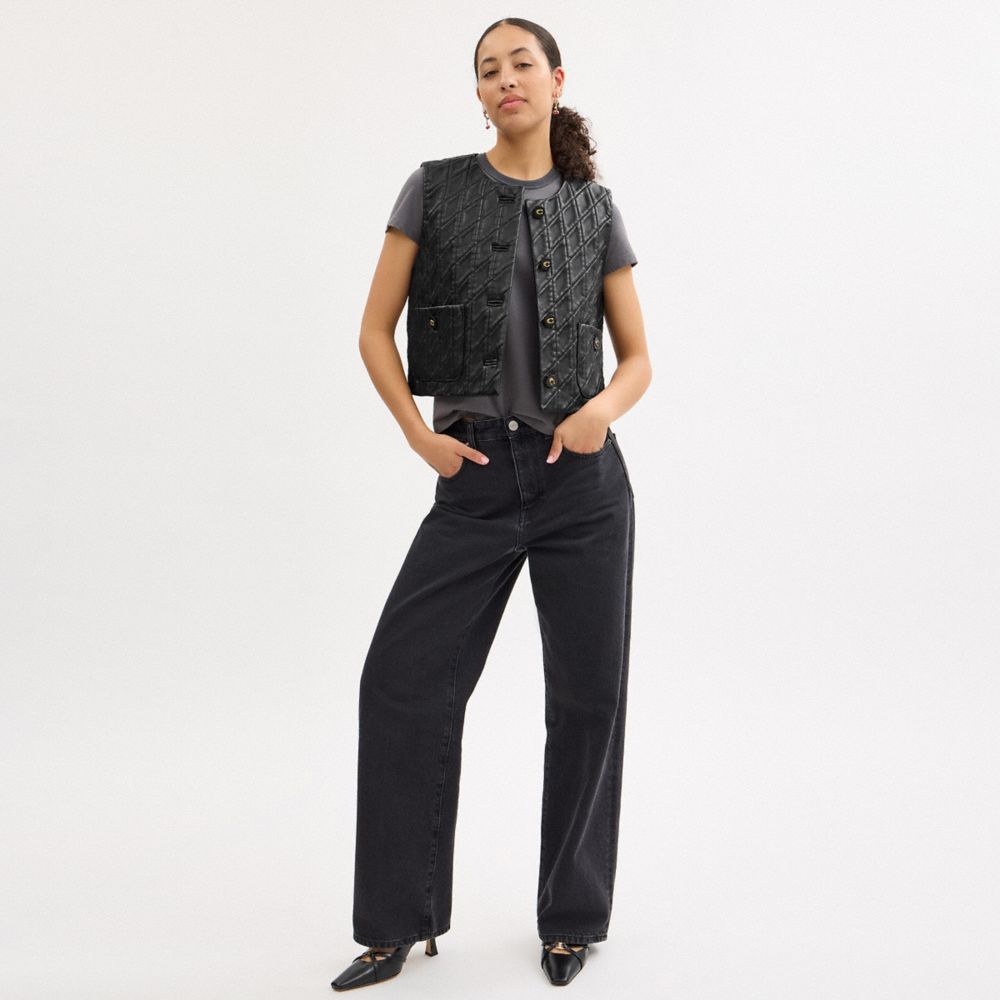 COACH®,Quilted Leather Vest,,Scale View