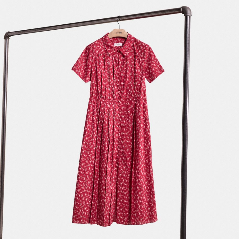 COACH®,Restored 1930's Dress,Red,Front View