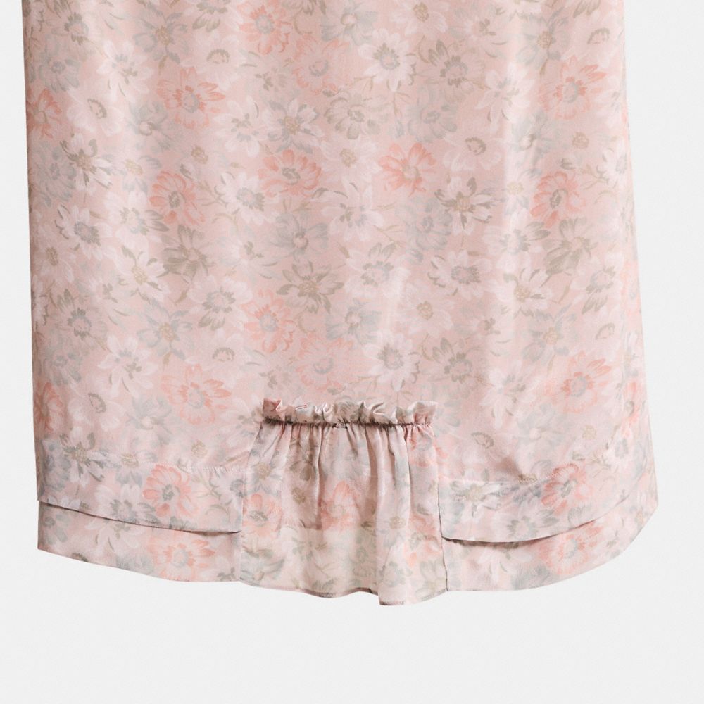 COACH®,Short Glam Rock Prairie Dress With Ruffles,Viscose,A-Line,Shift,Frills,Pleats,Ruffles,Day Party,Multi Color,Scale View