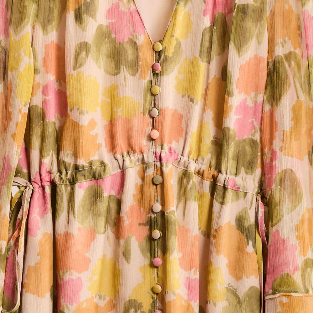COACH®,Restored Floral Long Dress,Multi Color,Scale View