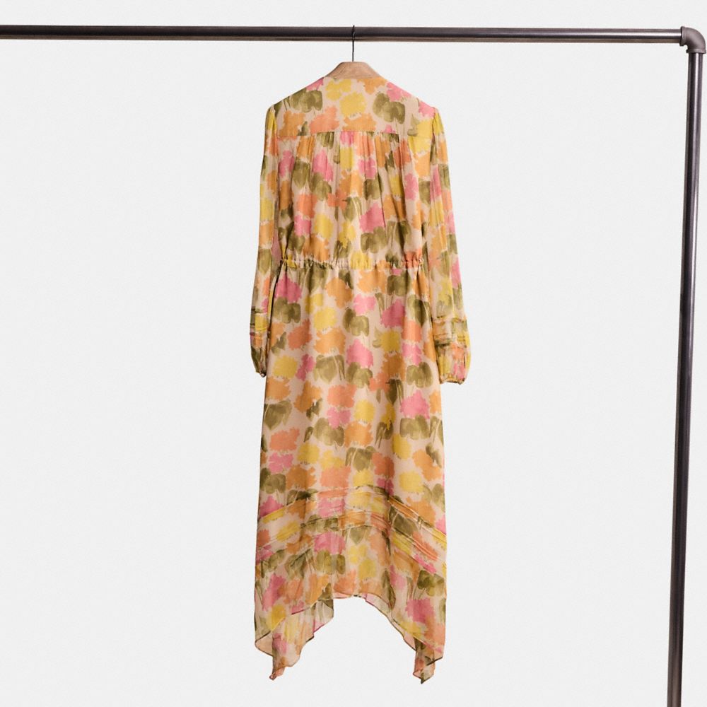COACH®,Restored Floral Long Dress,Multi Color,Back View