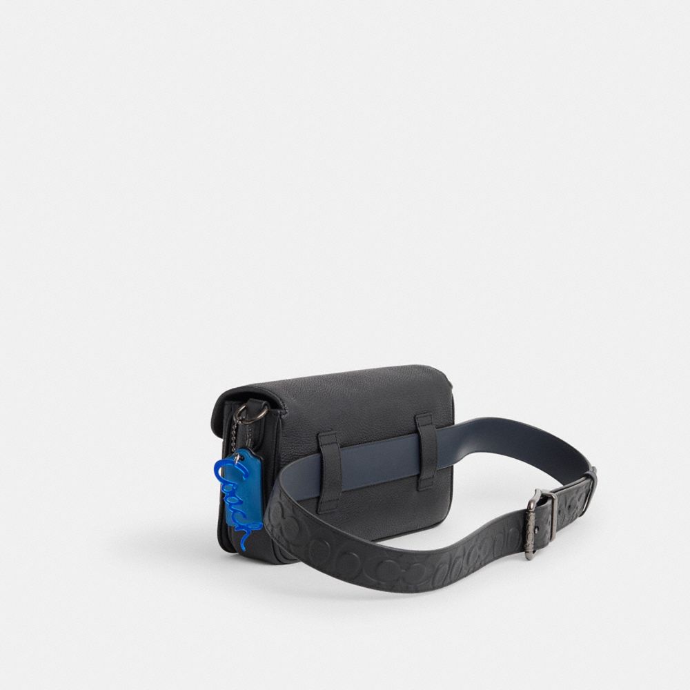 COACH®,Upcrafted Soft Tabby Multi Crossbody In Signature Leather,Leather,Crossbody,Color Block,Mixed Media,Stripe,Casual,Black,Angle View