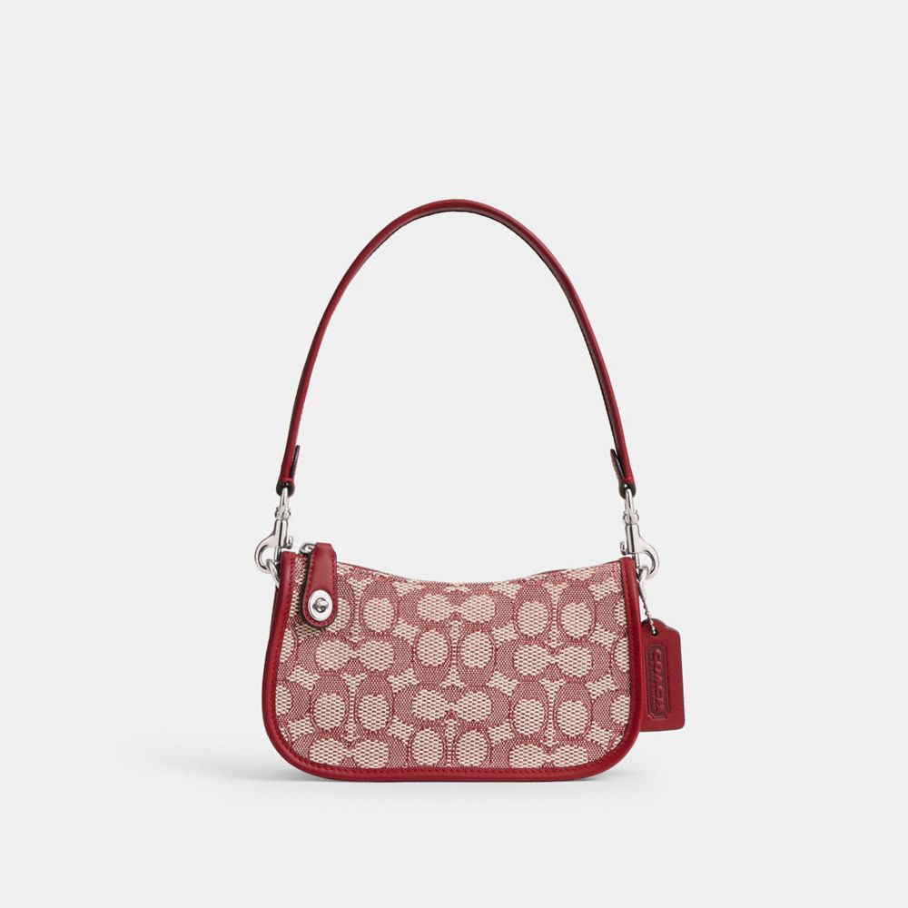 COACH®,Swinger Bag 20 In Signature Jacquard,,Front View