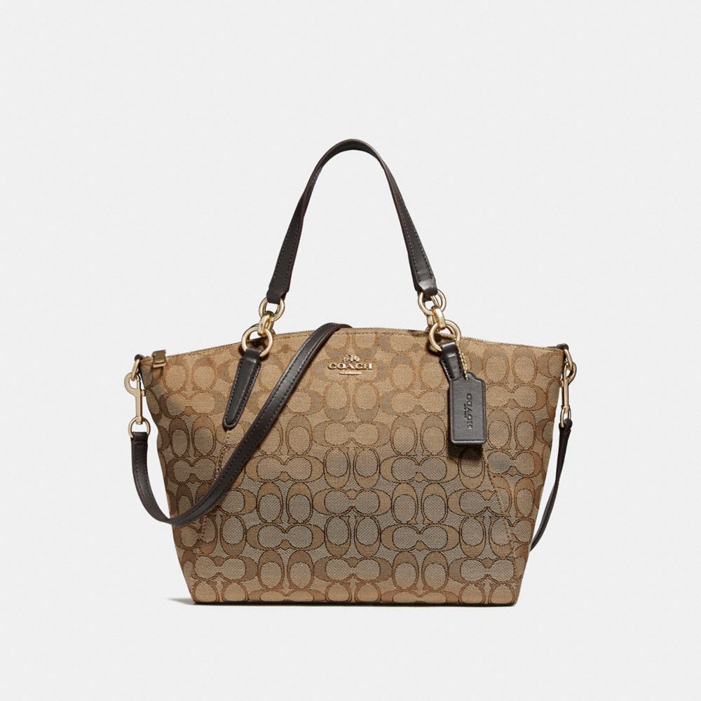 mini kelsey satchel in signature jacquard