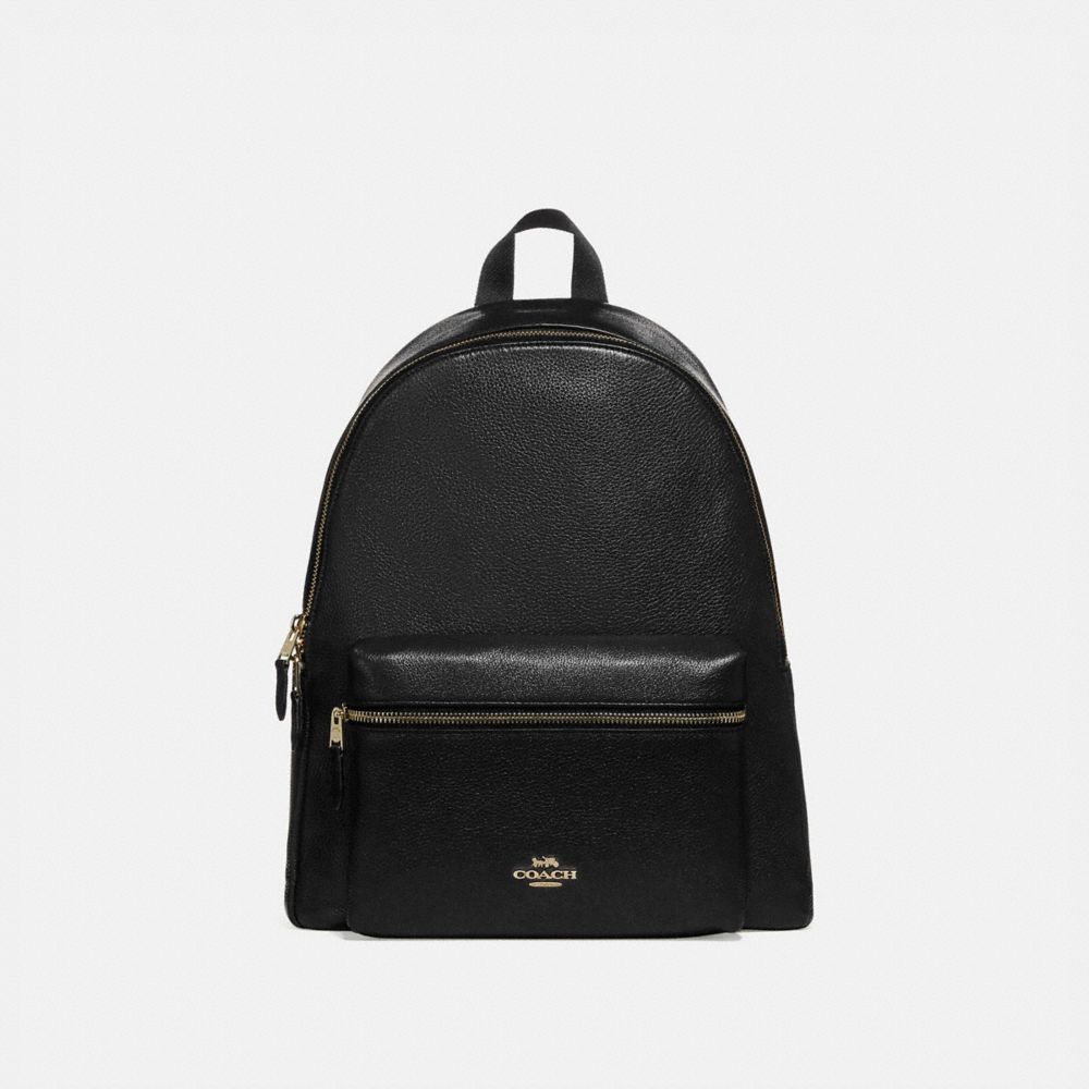 black mini coach backpack