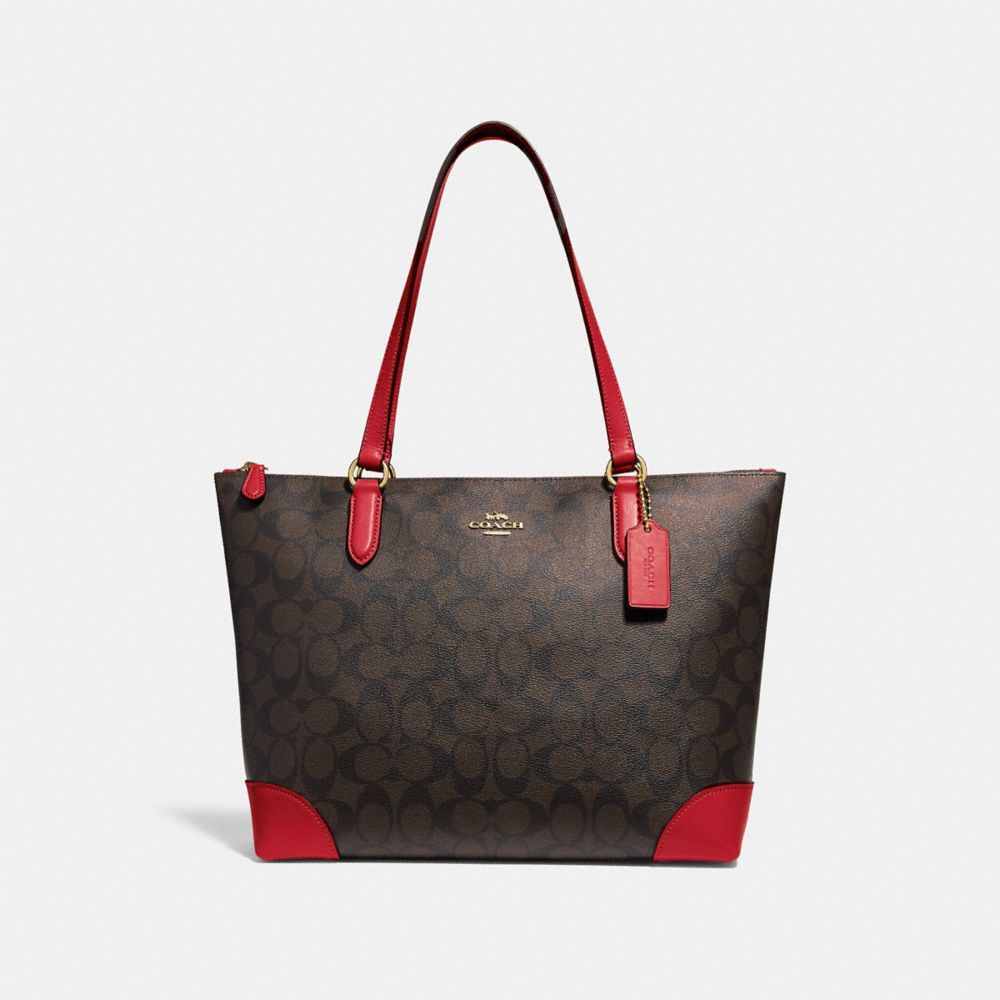 COACH Outlet Zip Top Tote In Signature Canvas