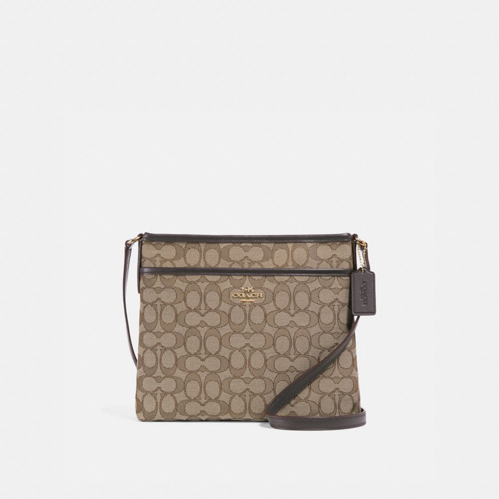 coach file crossbody in signature jacquard