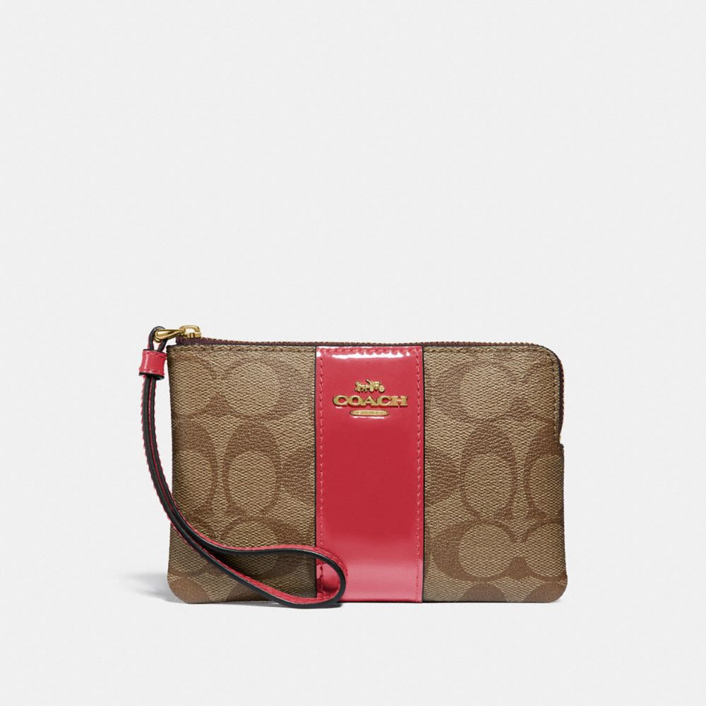 CORNER ZIP WRISTLET IN SIGNATURE CANVAS COACH® Outlet