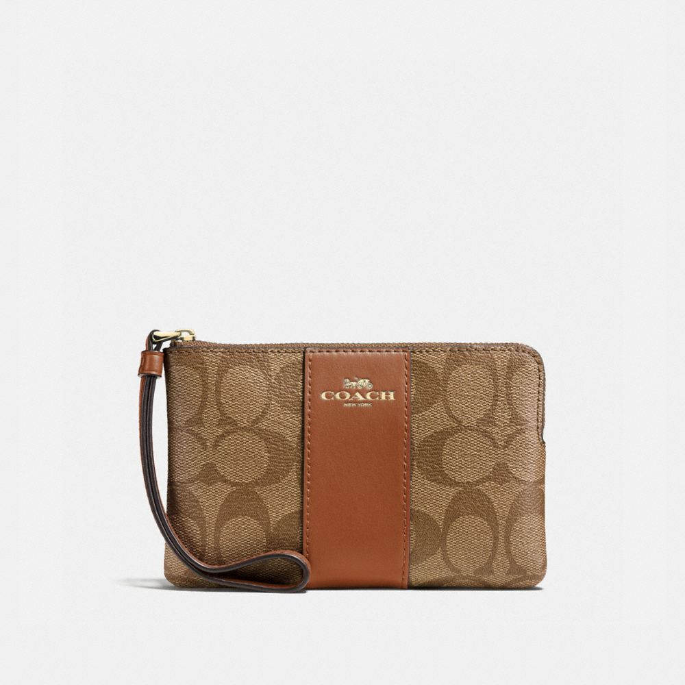 COACH® Outlet Corner Zip Wristlet In Signature Canvas