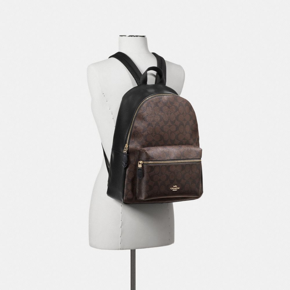 charlie backpack in signature canvas