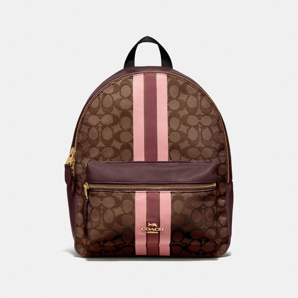 coach stripe backpack