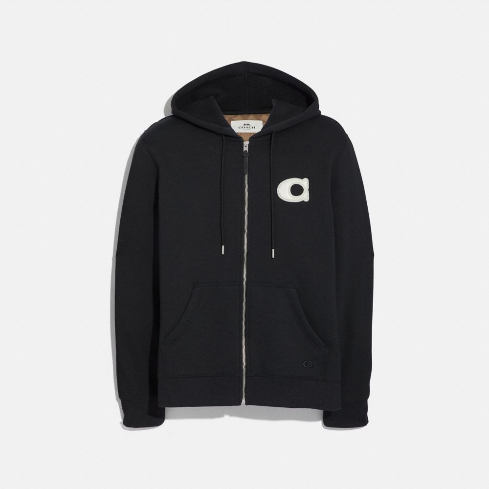 varsity zip hoodie