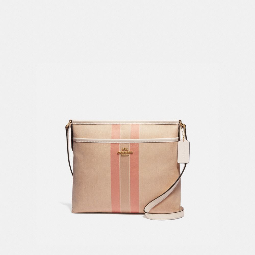 file crossbody in signature jacquard