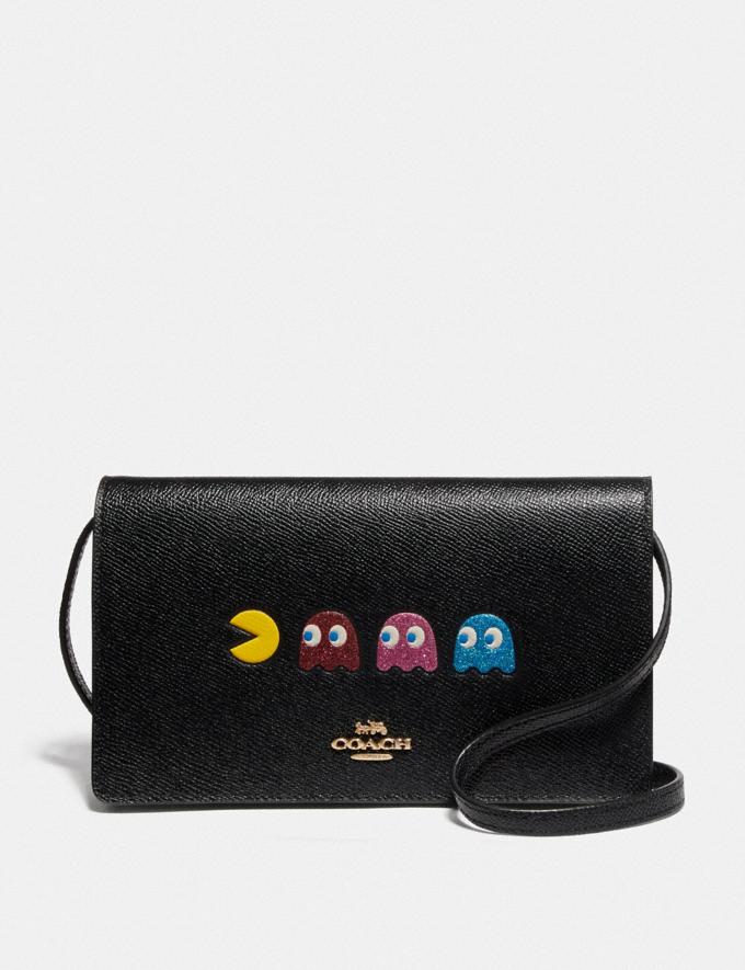 Coach Hayden Foldover Crossbody Clutch With Pac-Man Animation Black/Multi/Gold Clearance Under $100  