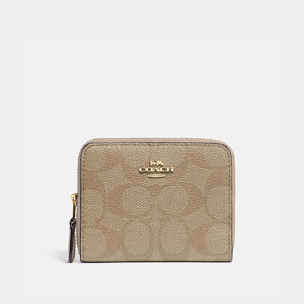 COACH Outlet | Small Double Zip Around Wallet In Signature Canvas