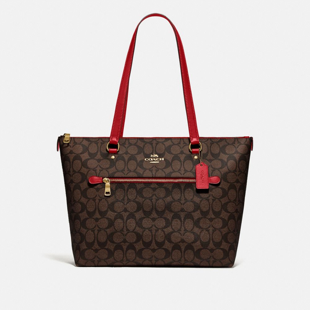Coach Gallery Tote In Signature Canvas In Brown | ModeSens