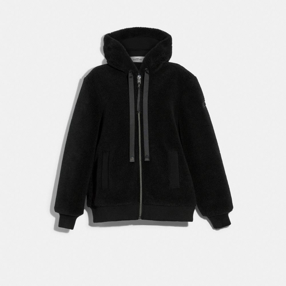 teddy hoodie black