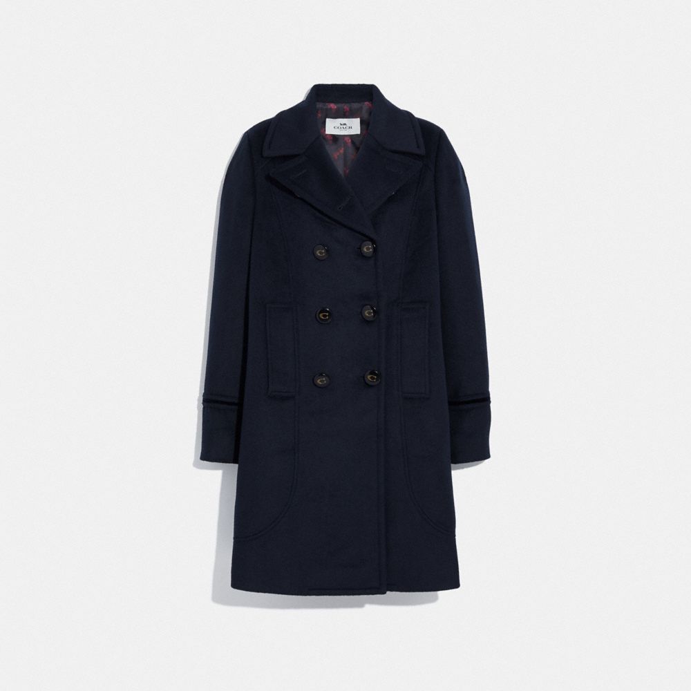 navy wool coat womens