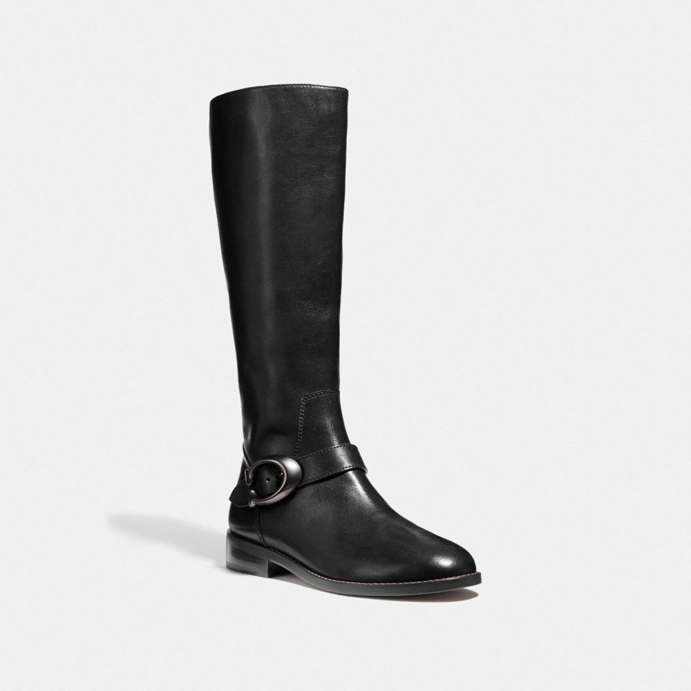 coach black leather boots