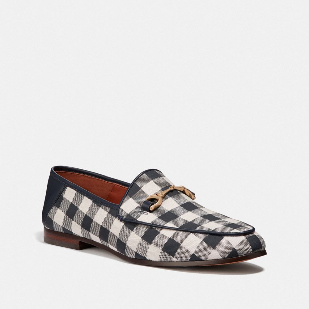 navy gingham shoes