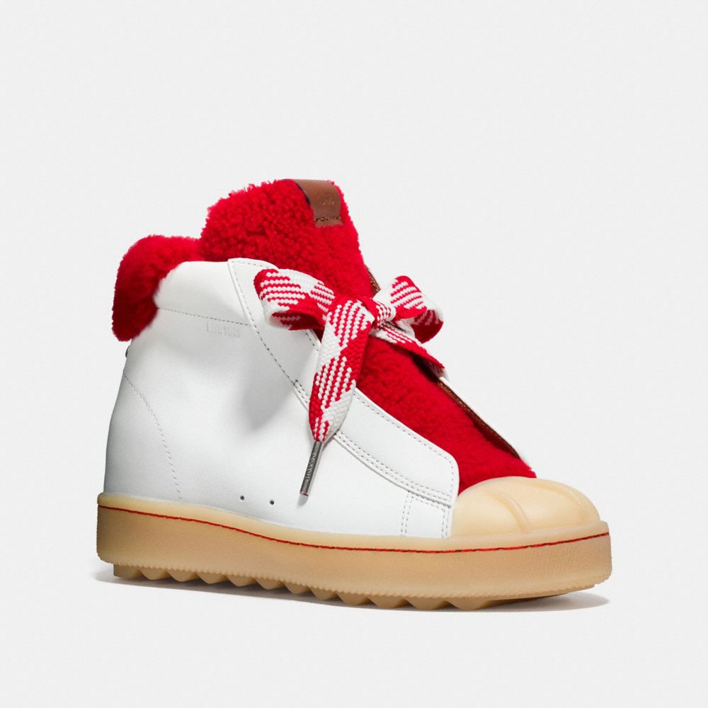 coach red sneakers